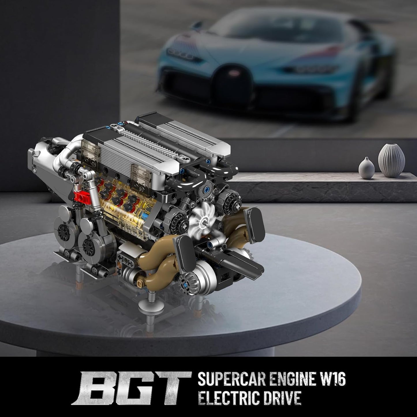 Motorized Bugatti W16 Engine