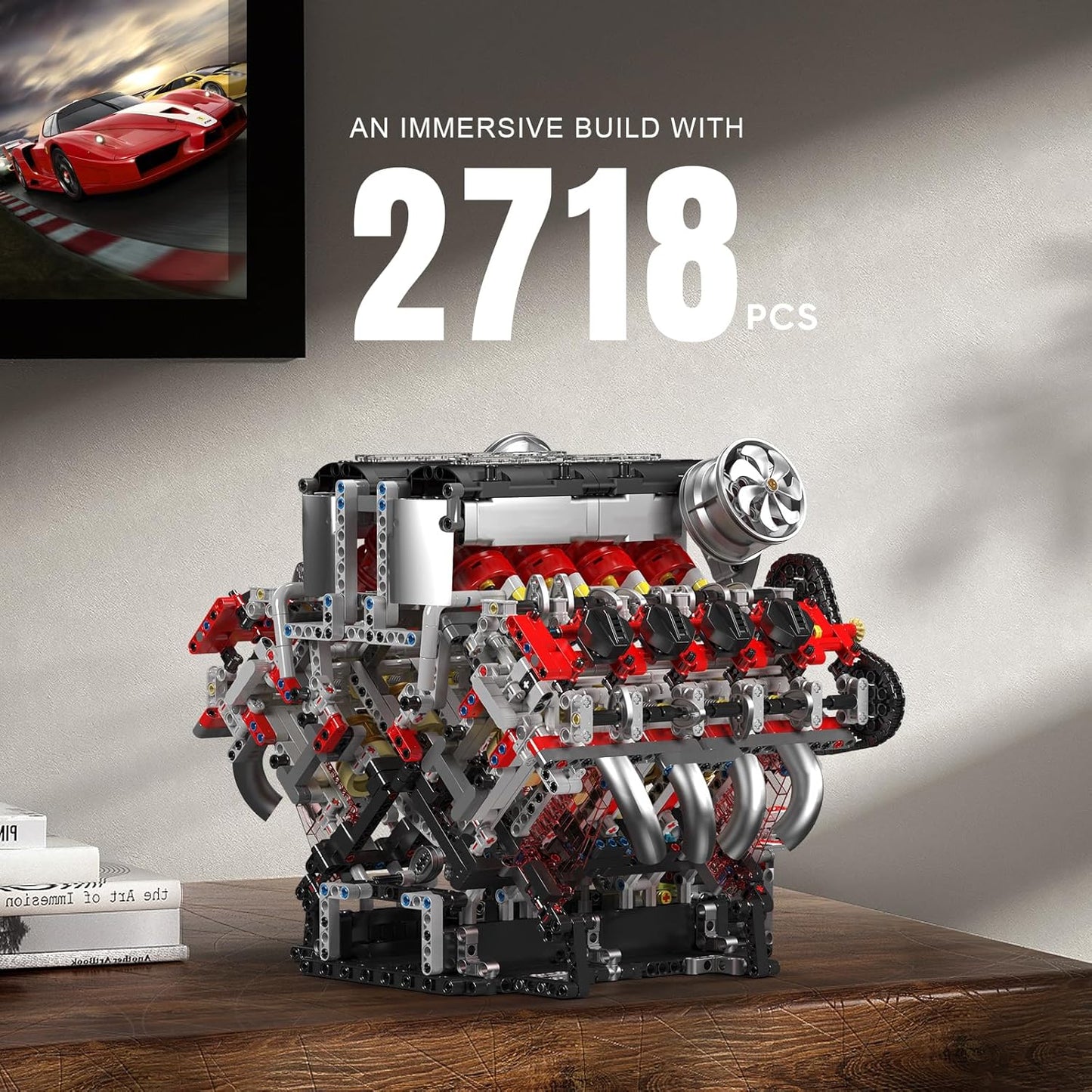 Motorized Supercar F488 Engine