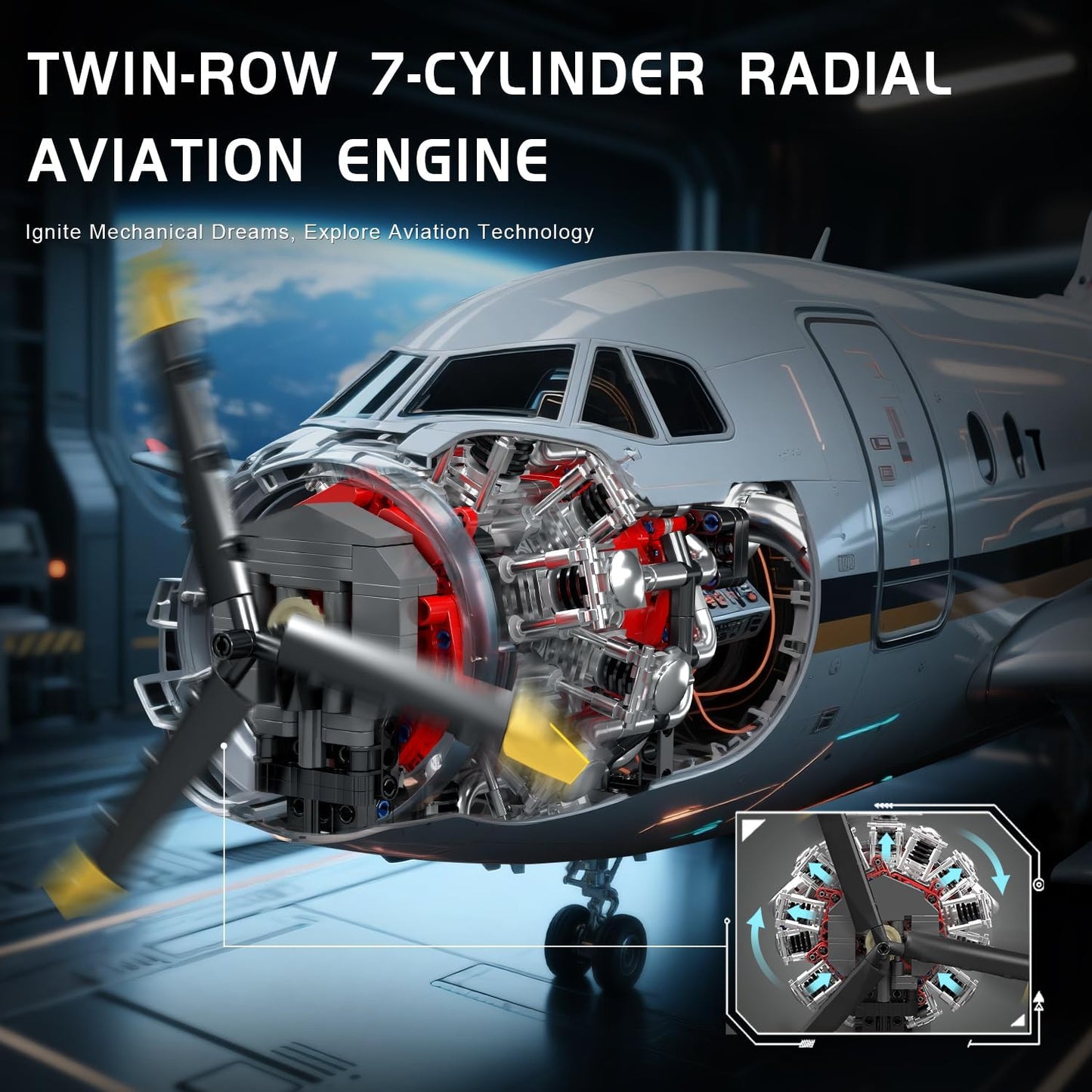 Motorized 7-Cylinder Engine