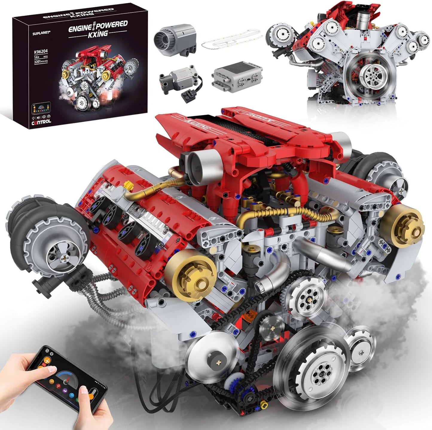App-Controlled Ferrari V8 Engine