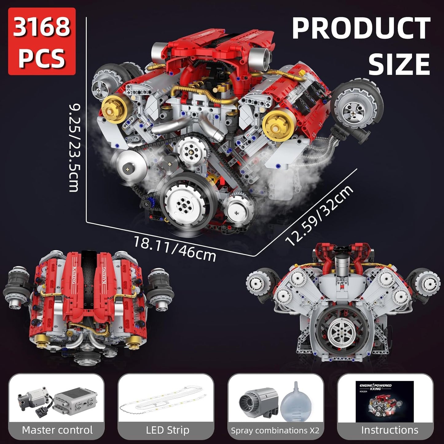 App-Controlled Ferrari V8 Engine