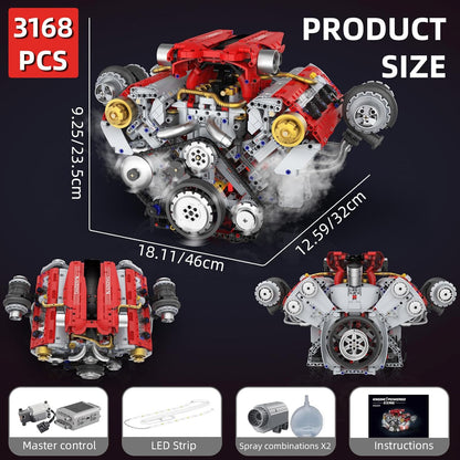 App-Controlled Ferrari V8 Engine