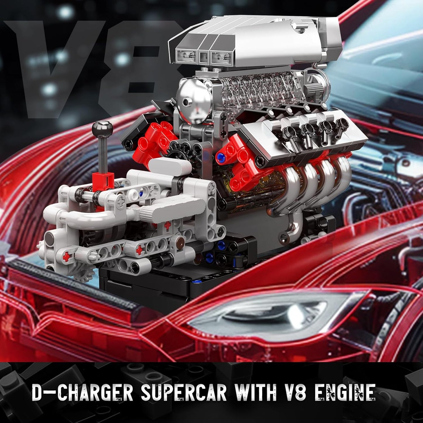 Motorized Muscle Car V8 Engine