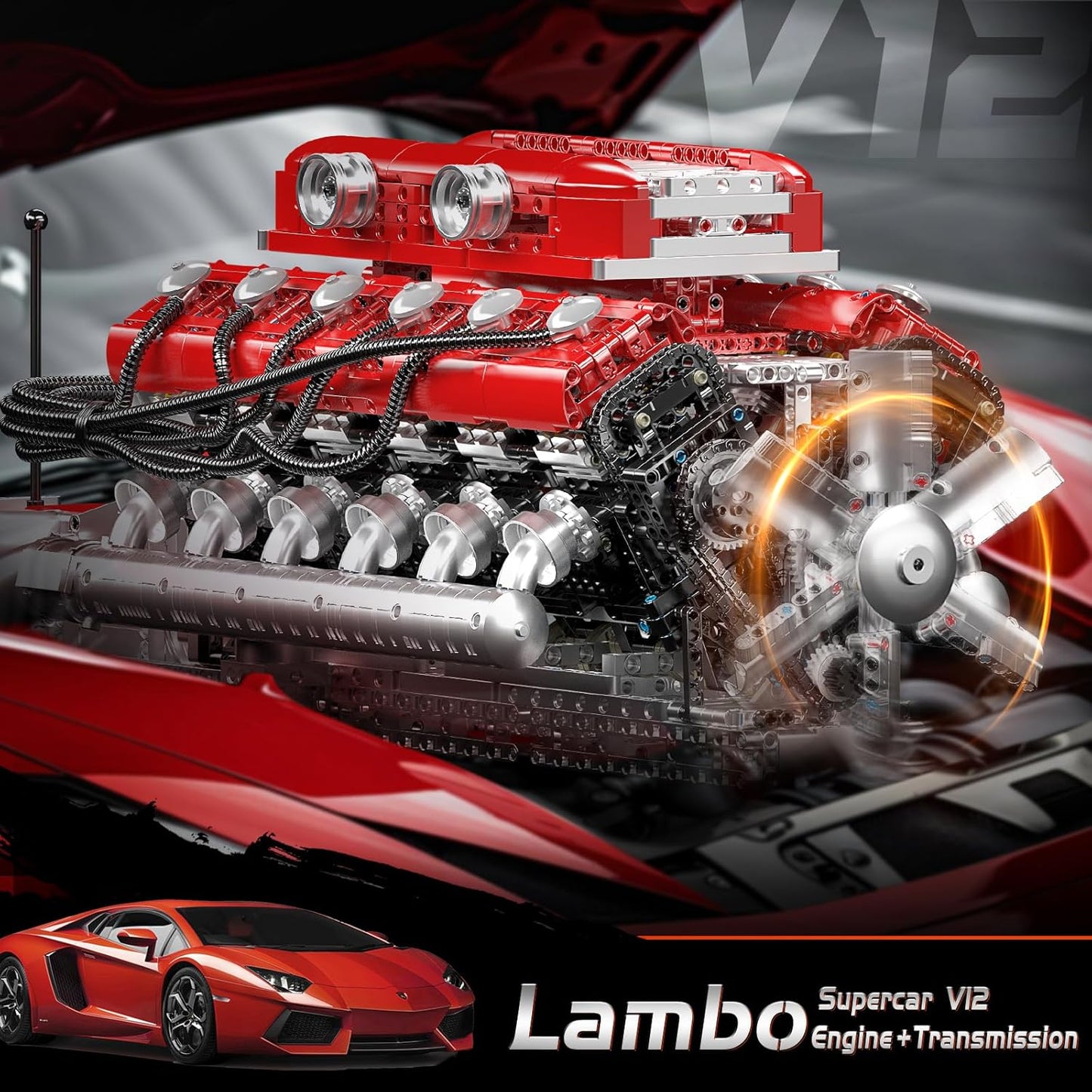 Motorized V12 Supercar Engine