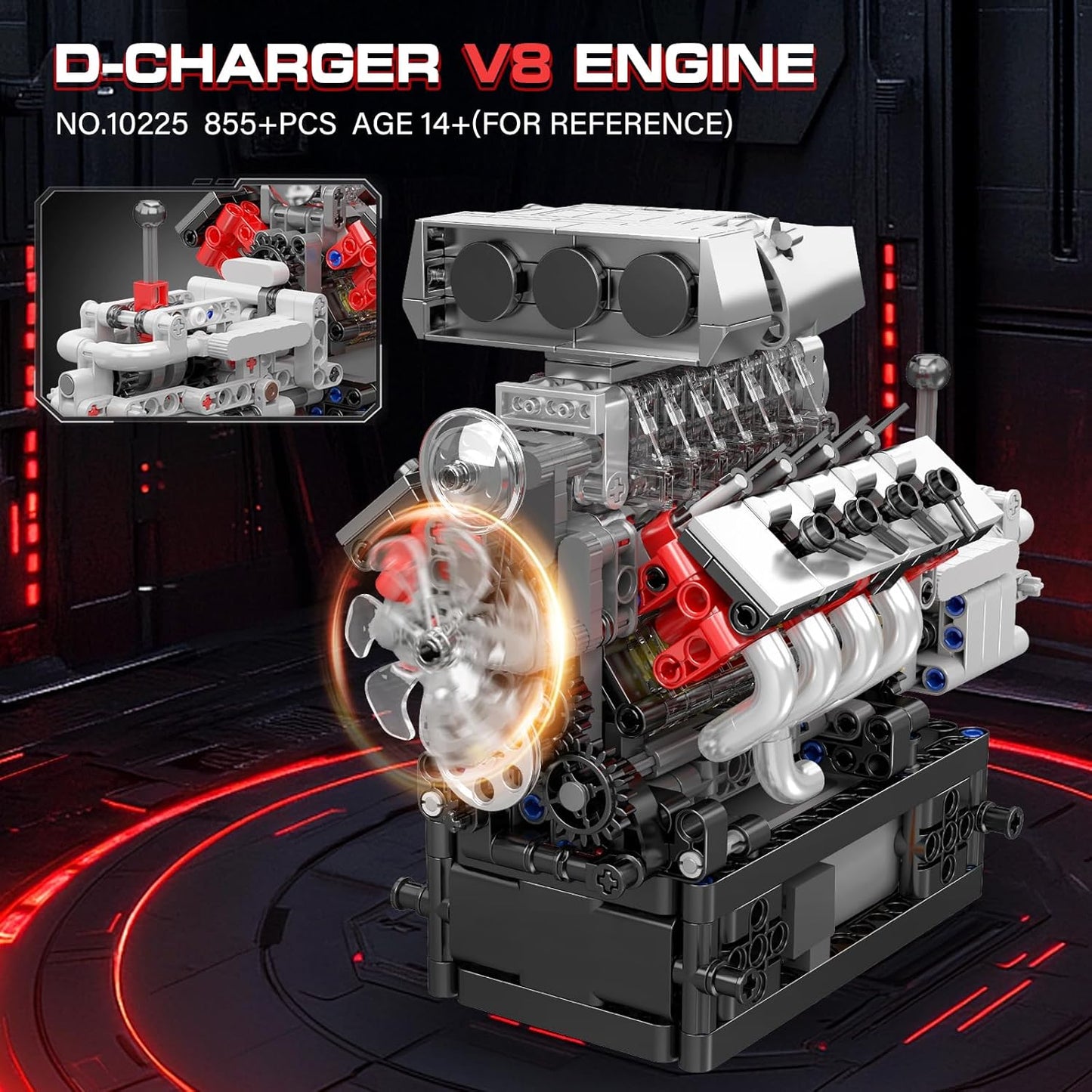 Motorized Muscle Car V8 Engine