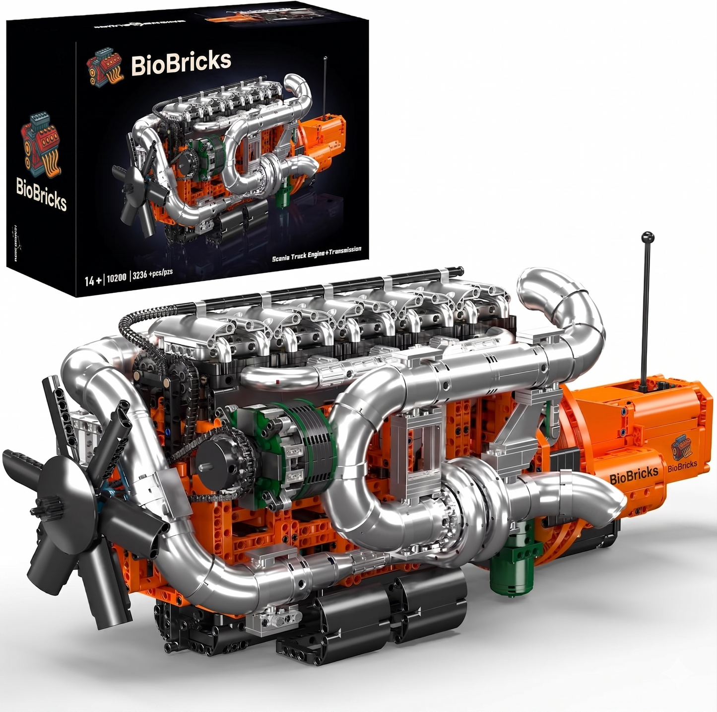 Motor y transmisión de camiones motorizados